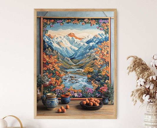 Affiche Hunza Valley – Poster Décor Montagne et Rivière en Impression Fine
