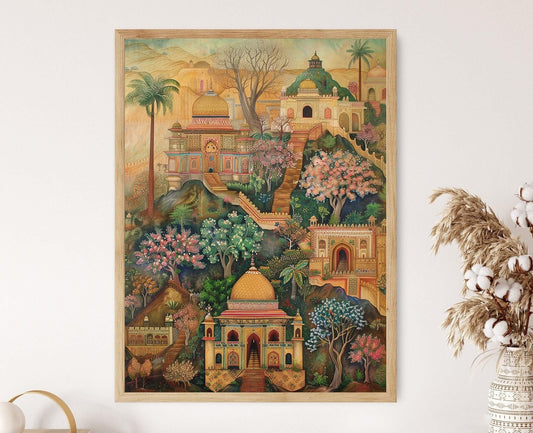 Affiche Élégante de l'Époque Moghole – Art Historique Detaillé pour Décor