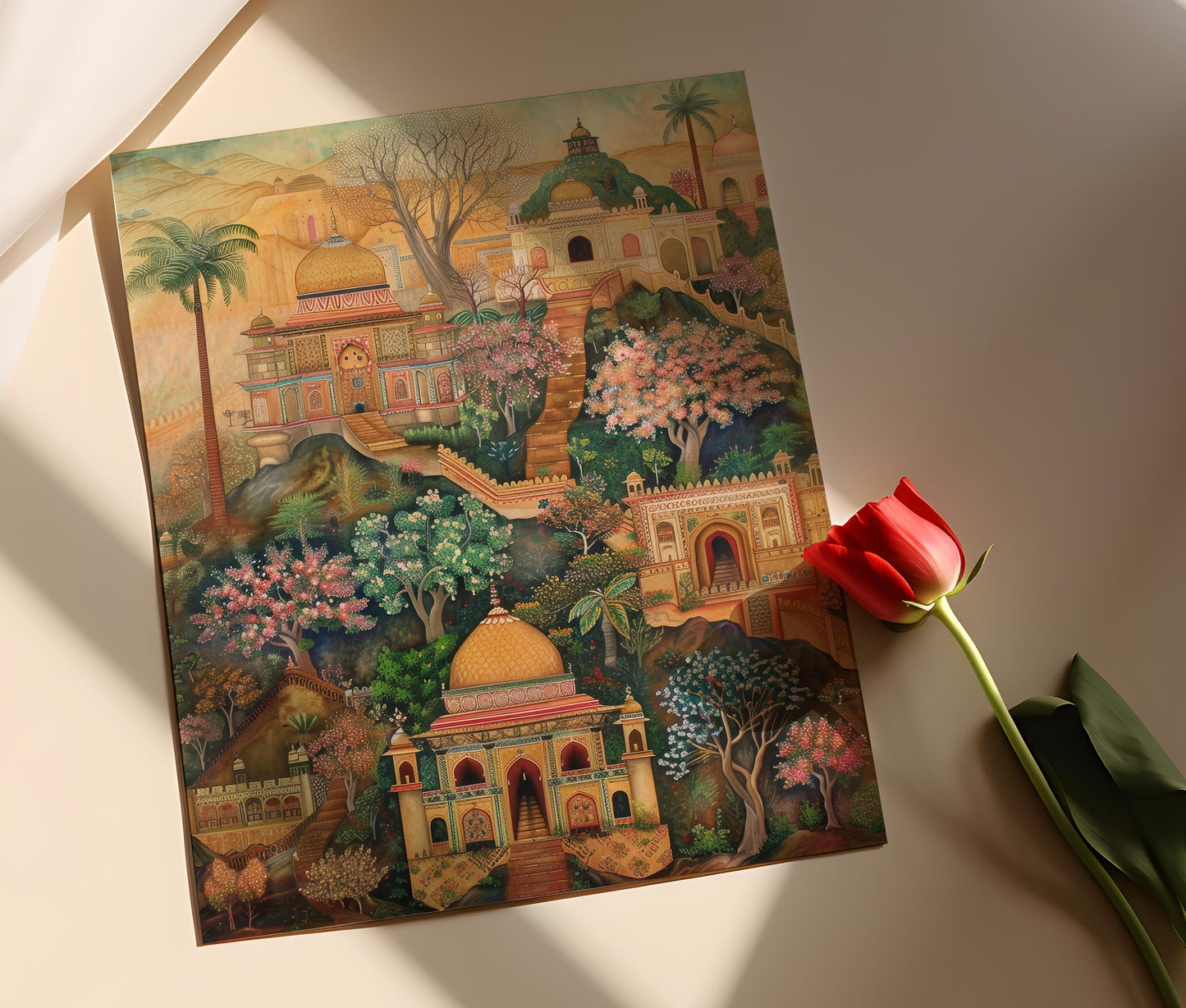 Affiche Élégante de l'Époque Moghole – Art Historique Detaillé pour Décor