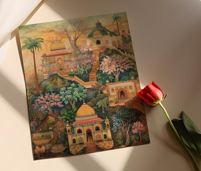 Affiche Élégante de l'Époque Moghole – Art Historique Detaillé pour Décor