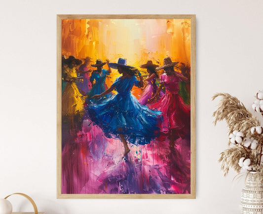 Affiche Danse Bomba et Plena – Peinture Tradition Puerto-Ricaine