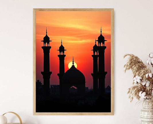 Affiche Charminar – Poster Silhouette au coucher de soleil à Hyderabad