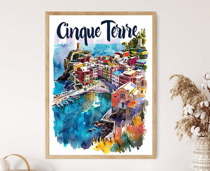 Affiche Cinque Terre – Poster Paysage côtier d’Italie élégant