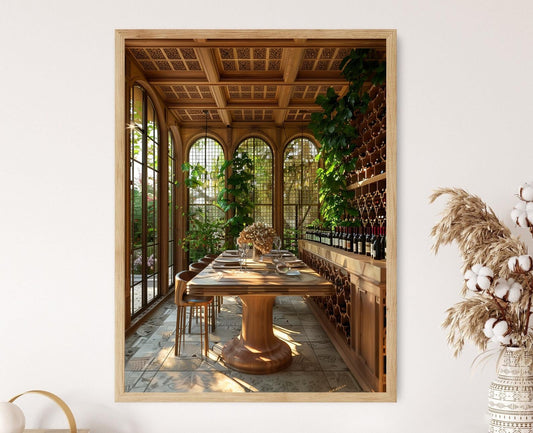 Affiche Château Français – Poster Élégant Vintage de Dégustation de Vin