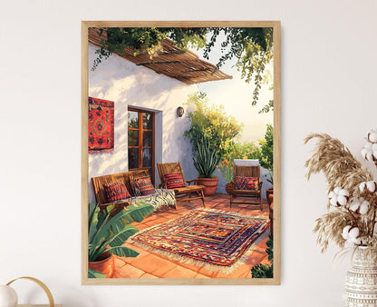 Affiche Art de Patio Kenyan – Poster Décor Kitenge et Tapis Tissé