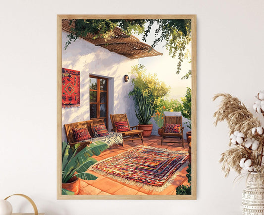 Affiche Art de Patio Kenyan – Poster Décor Kitenge et Tapis Tissé