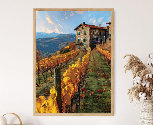 Affiche Cinque Terre – Poster Art de Vignoble Italien, Décor Méditerranéen