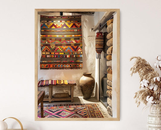 Affiche Tapis Soudanais – Poster avec Motifs Traditionnels et Colorés