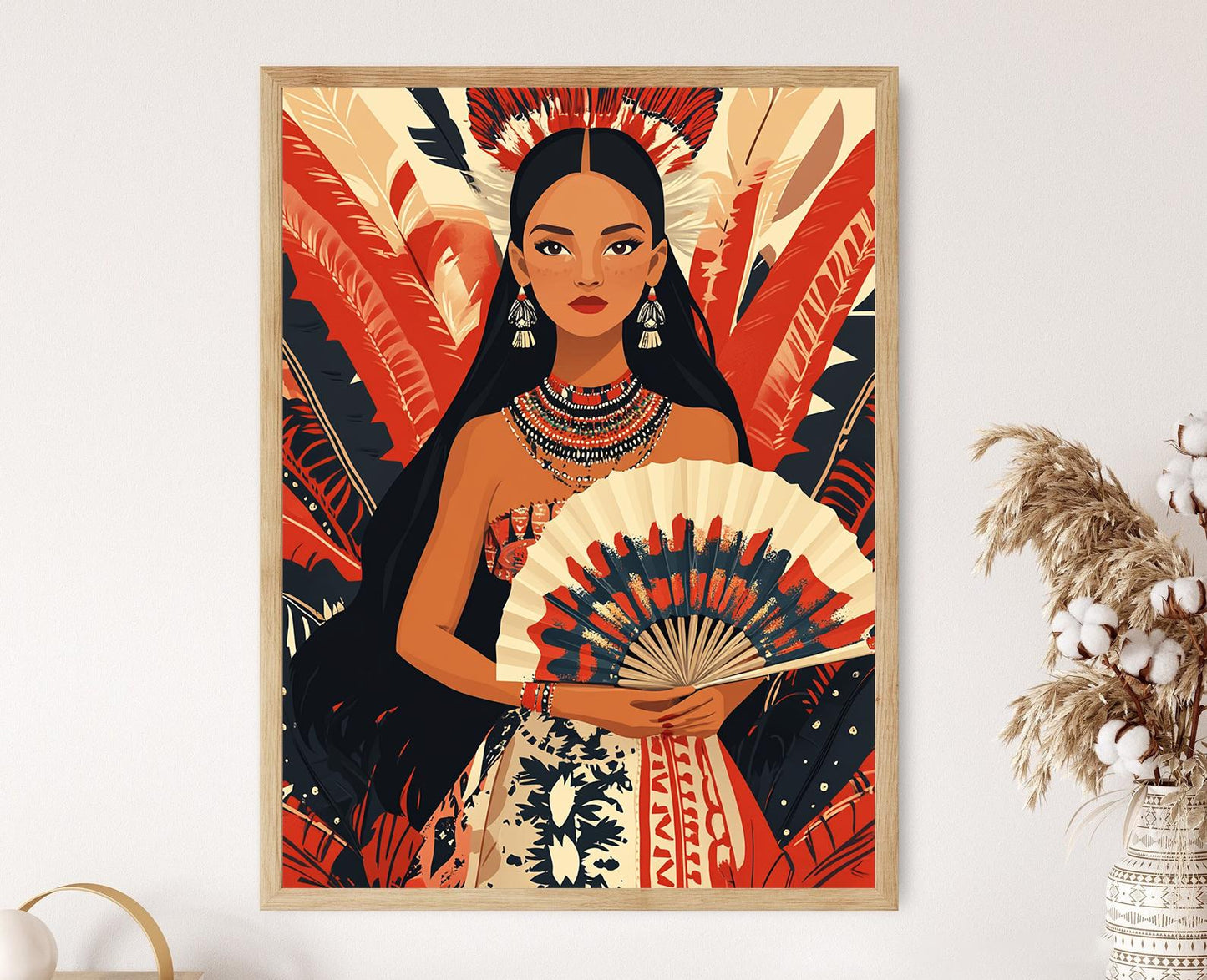 Affiche Femme Brésilienne – Poster Illustration d'Art Populaire Amazoniens