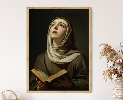 Affiche Sainte Monica – Poster Art religieux baroque, impression catholique