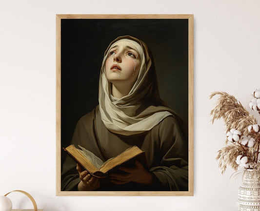 Affiche Sainte Monica – Poster Art religieux baroque, impression catholique