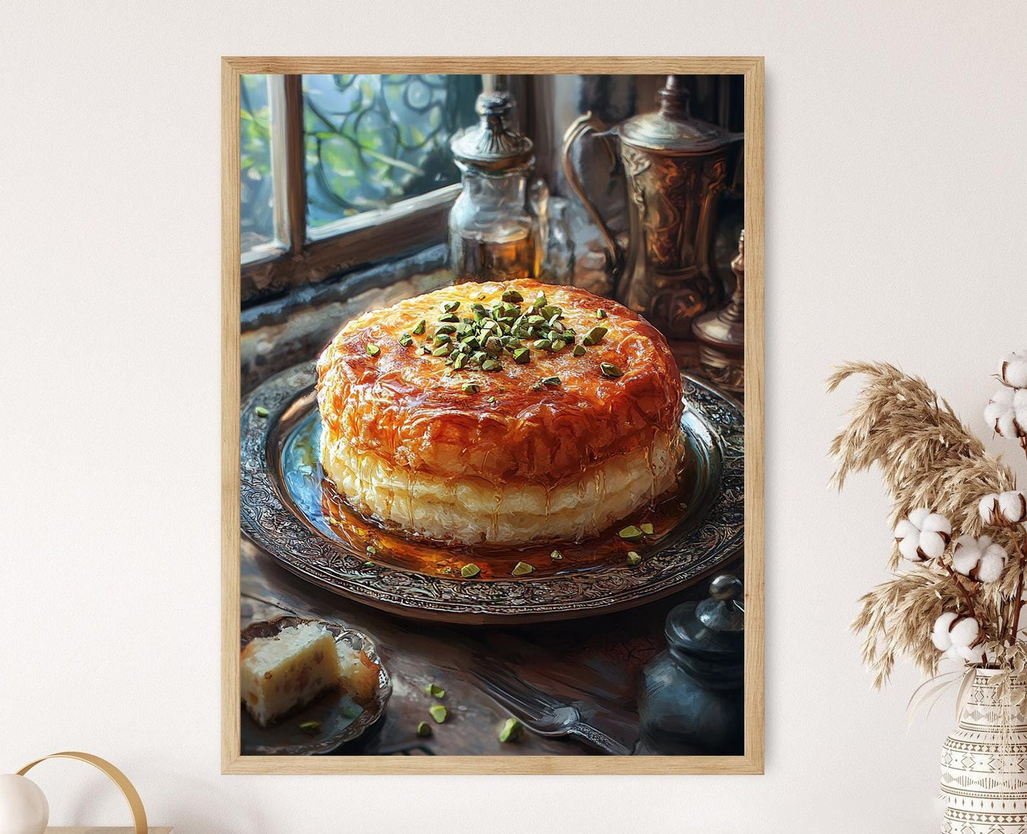 Affiche Kunefe – Poster Délicieuse pâtisserie au fromage et pistaches