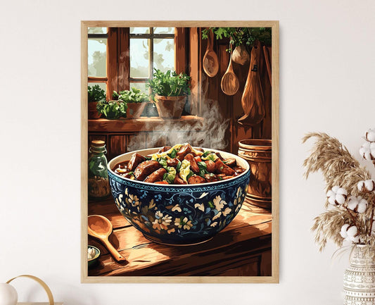 Affiche Bigos Polonais – Impression Artisanal, Décor Cuisine Rustique