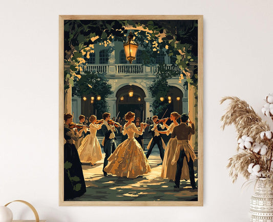 Affiche Danse Gavotte – Impression Art déco Château Rococo