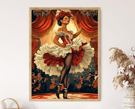 Affiche Cabaret Parisien – Illustration Vintage du French Cancan
