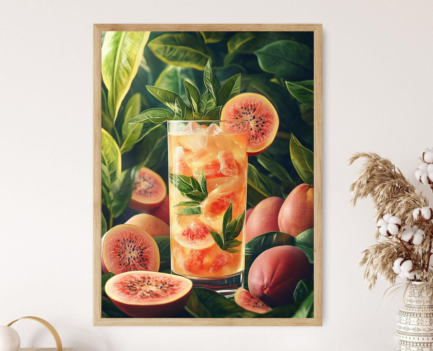 Affiche Guava Spritzer – Poster Verre Tropical avec Design de Goyaves