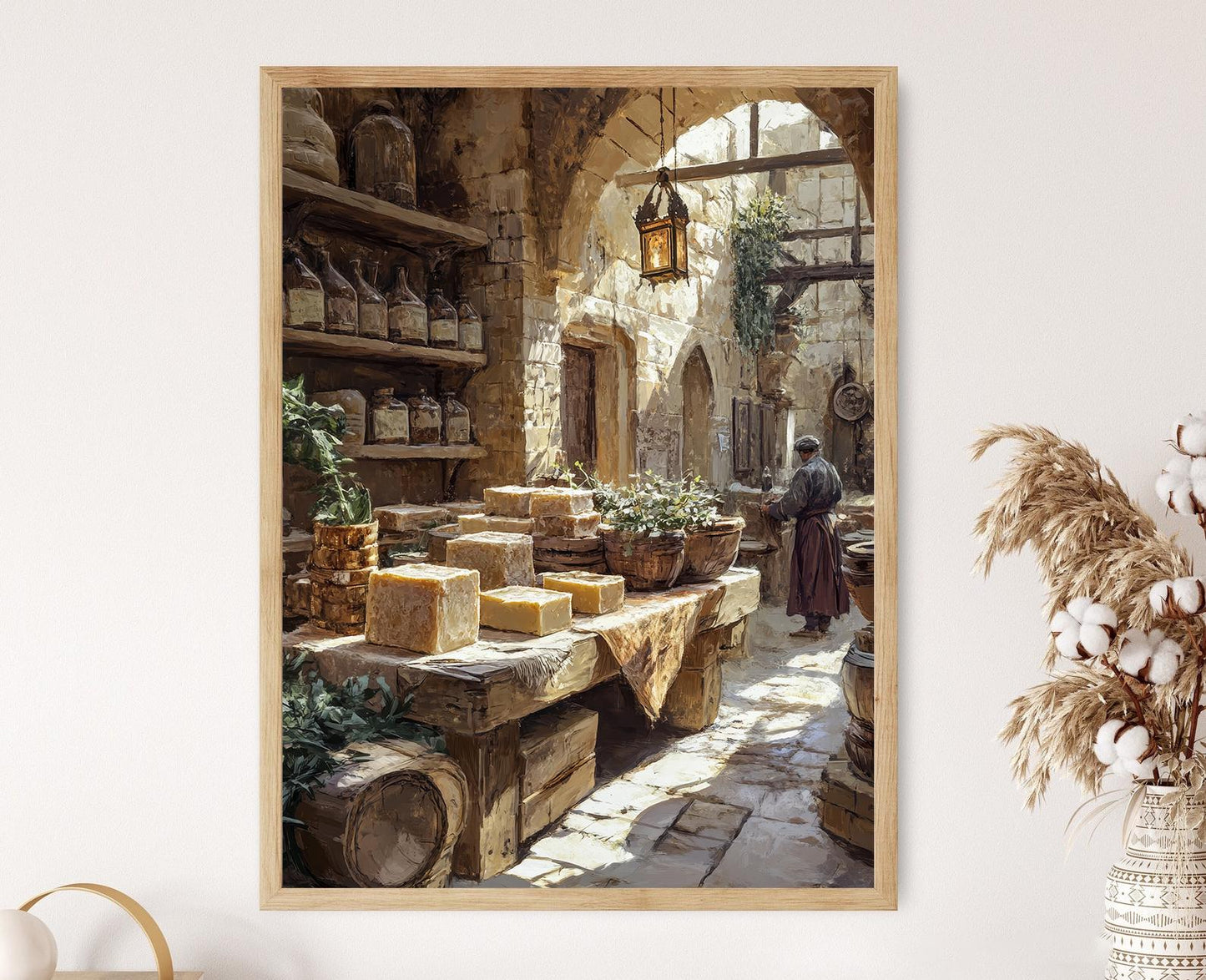 Affiche Artisanat du Savon d'Alep – Illustration du Patrimoine Syrien