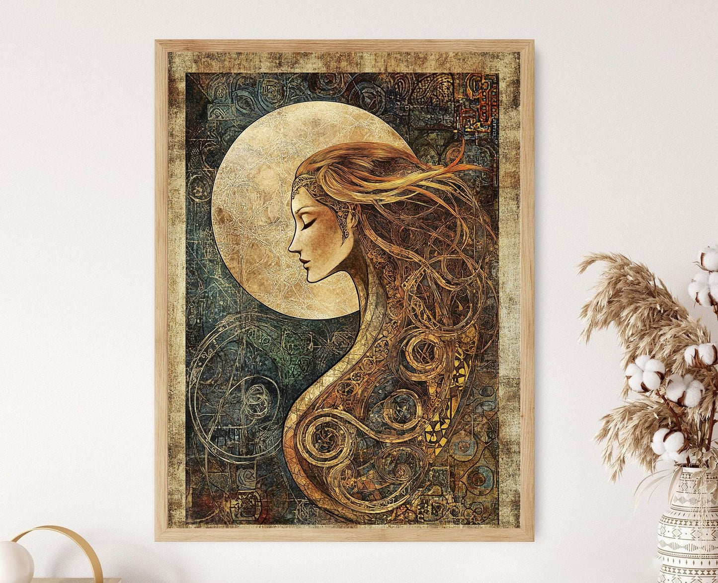 Affiche Déesse Lunaire Celtique – Poster Art Mystique et Symbolique