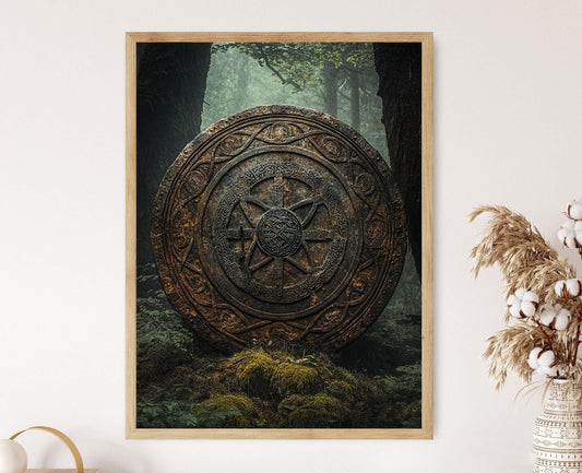 Affiche Celte – Poster Art avec Motifs de Nœuds et Runes Anciennes