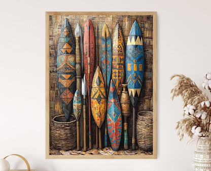 Affiche Bouclier et Lance Africains – Art Tribal et Décor Culturel