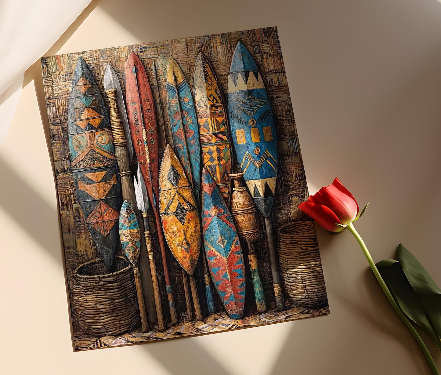 Affiche Bouclier et Lance Africains – Art Tribal et Décor Culturel