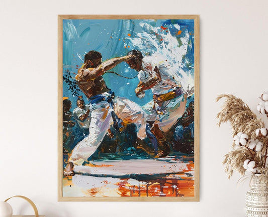 Affiche Capoeira – Poster Art Martial: Danseurs en Mouvement
