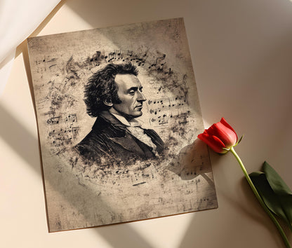 Affiche Frédéric Chopin – Tableau du grand compositeur polonais