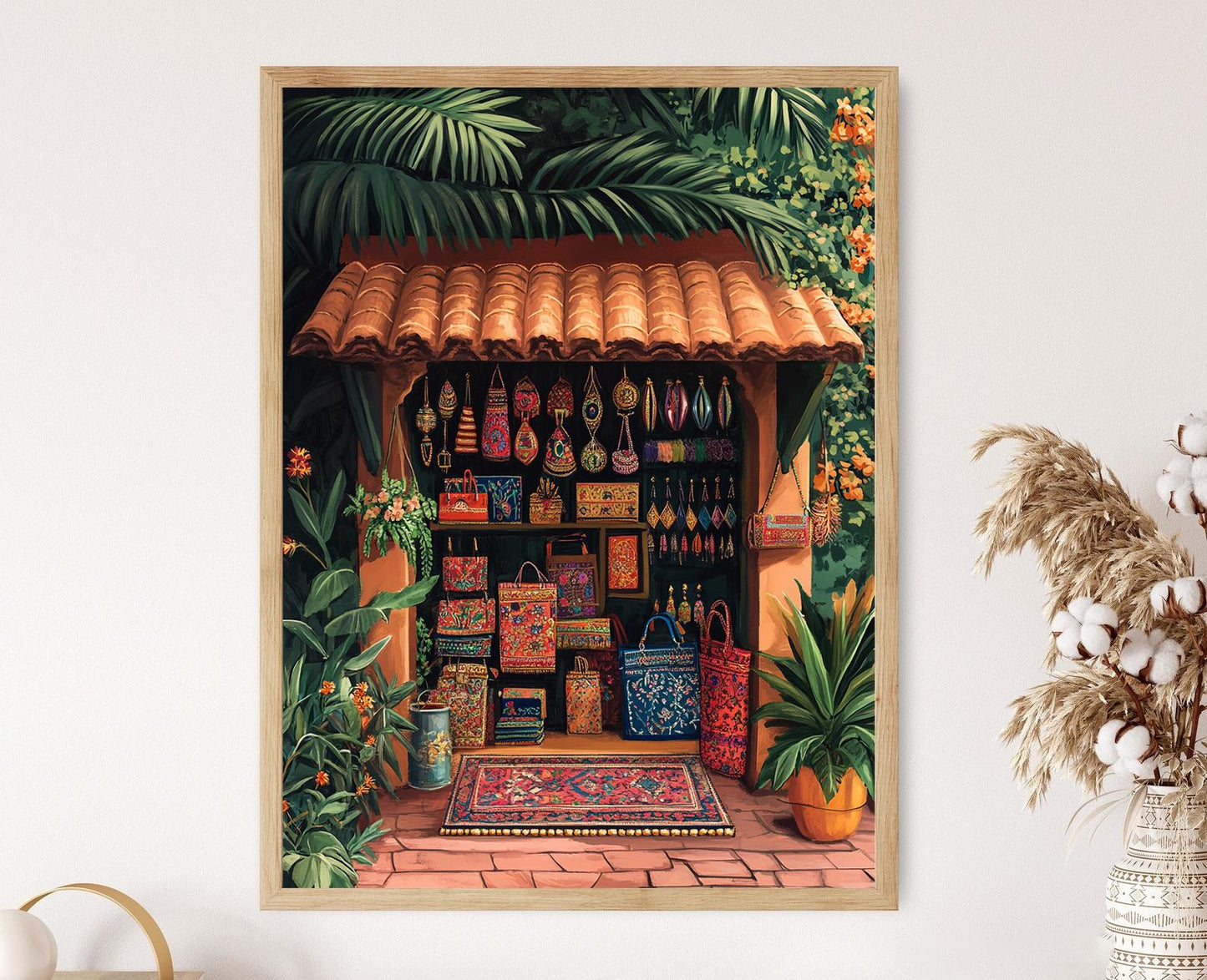 Affiche Karachi – Poster Art Ajrak, Illustration de Sac Brodé