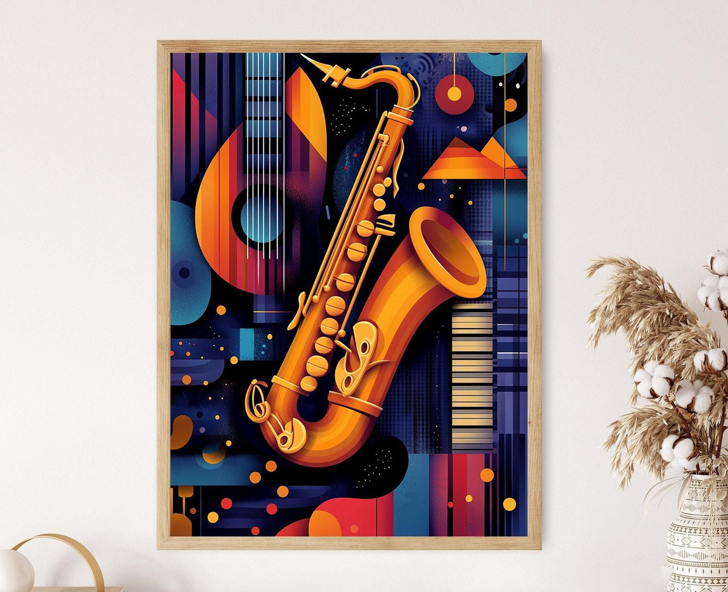 Affiche Jazz Abstrait – Illustration Dynamique de Musique Jazz