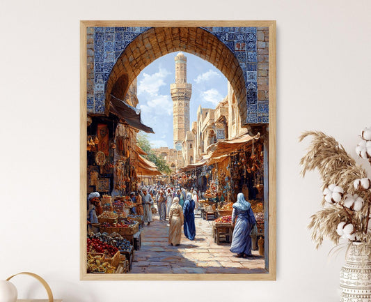 Affiche Marché Ayyubide – Poster Art de la Civilisation Islamique