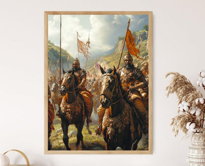 Affiche Guerriers de l'Empire Gupta – Art de bataille historique