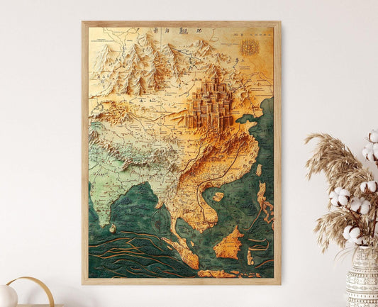 Affiche Empire Mongol – Poster Carte Historique des Territoires Conquis