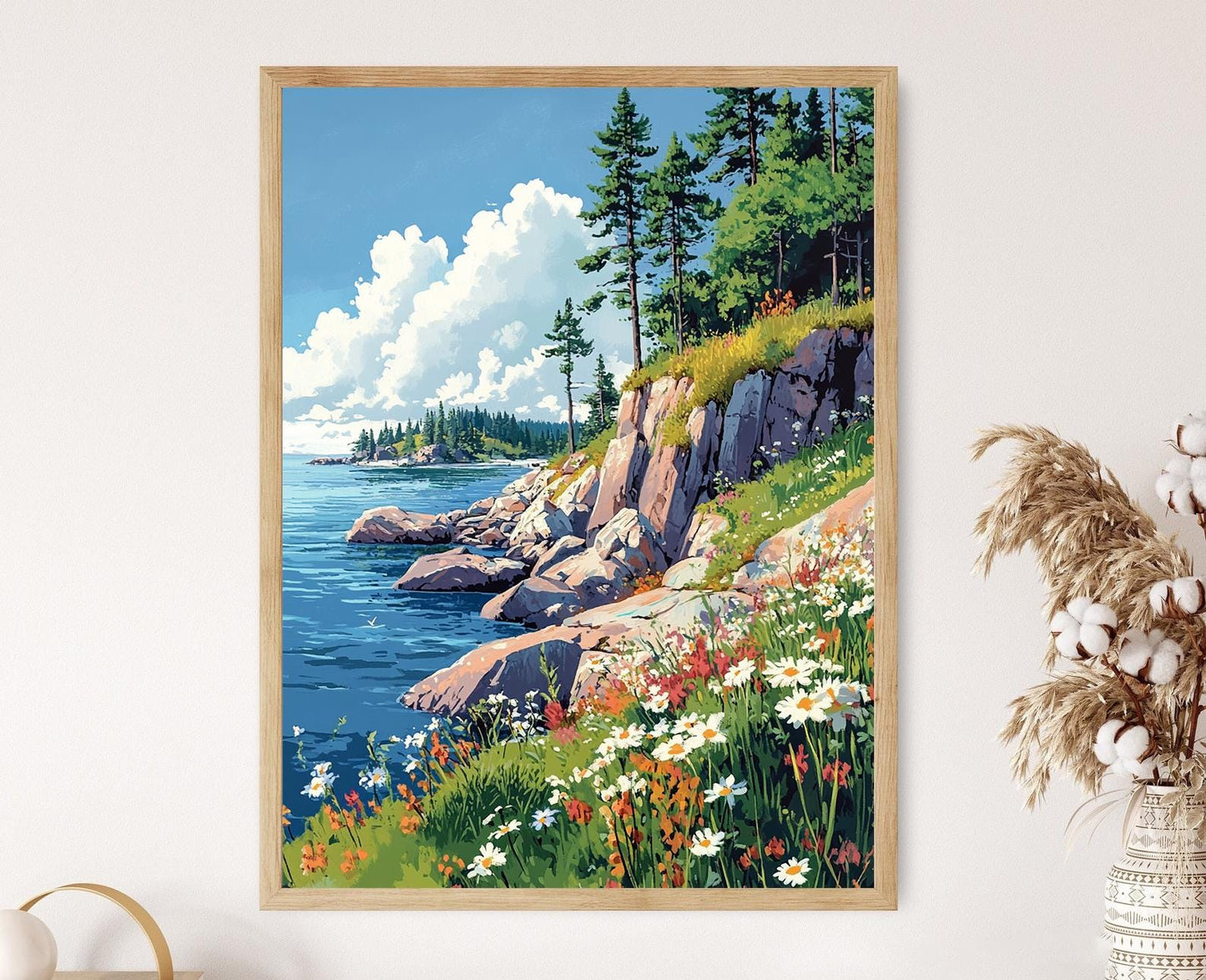 Affiche Lacs et Forêts – Poster Art Valaam, Pins de Russie