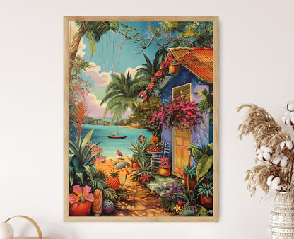 Affiche Plage Porto Rico – Art Tropical, Décor Côtier Élégant