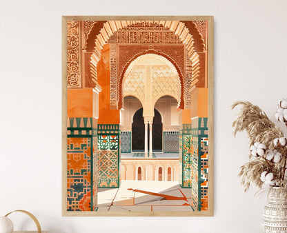 Affiche Architecture Mauresque – Poster Peinture Influence Islamique espagnole