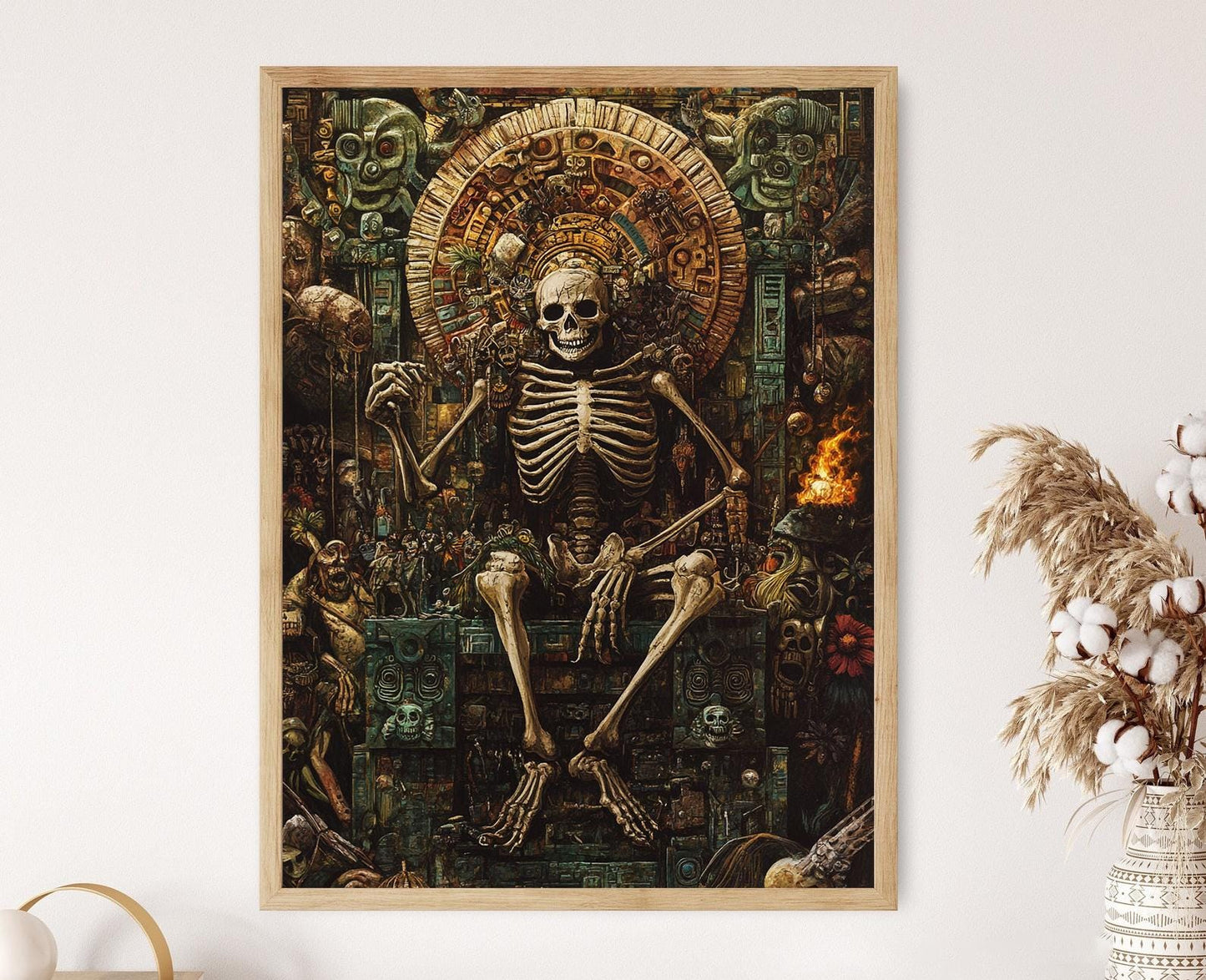 Affiche Mictlantecuhtli – Poster de l'Art du Dieu Aztèque des Morts