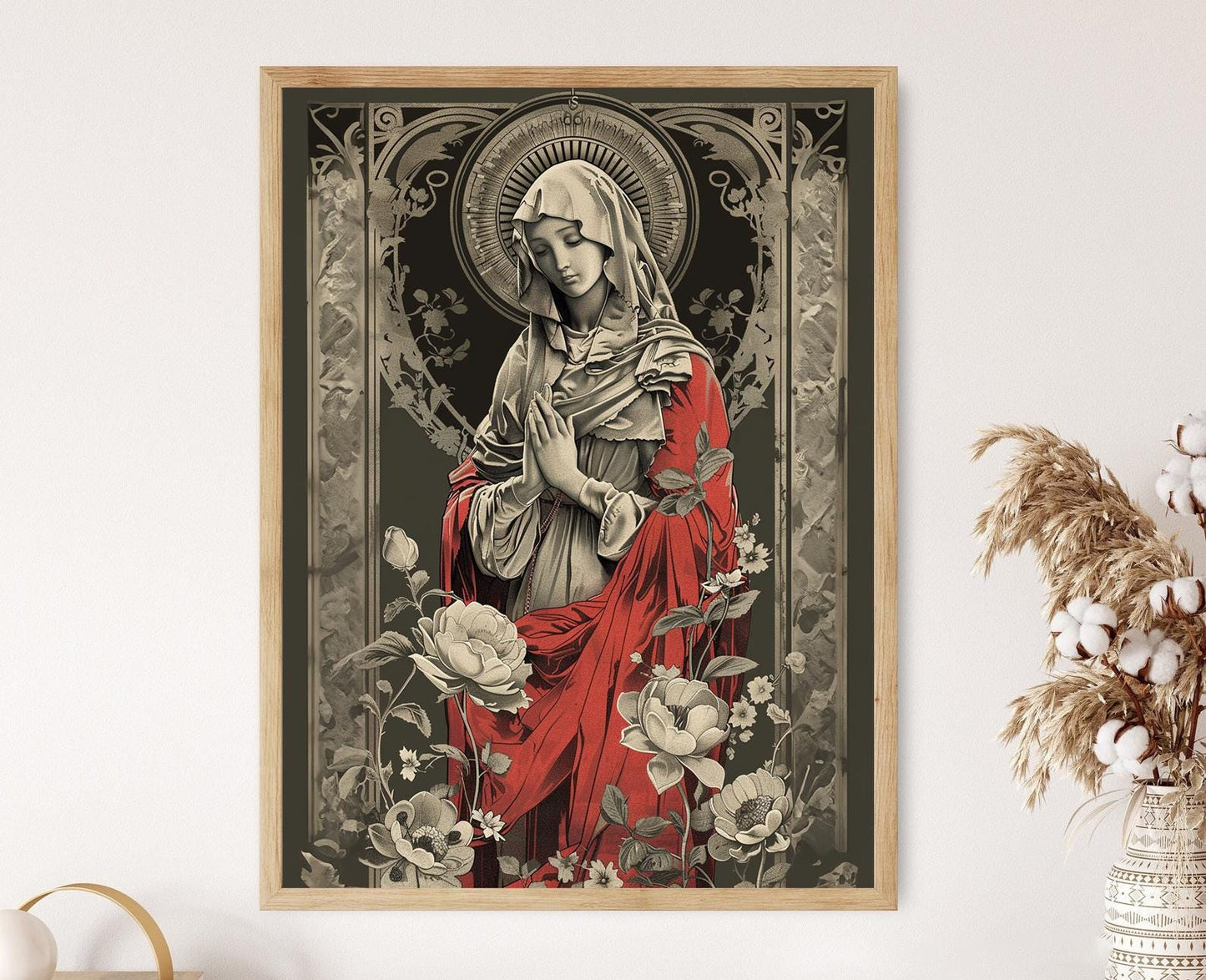 Affiche Mère Marie – Art chrétien serein pour votre décoration