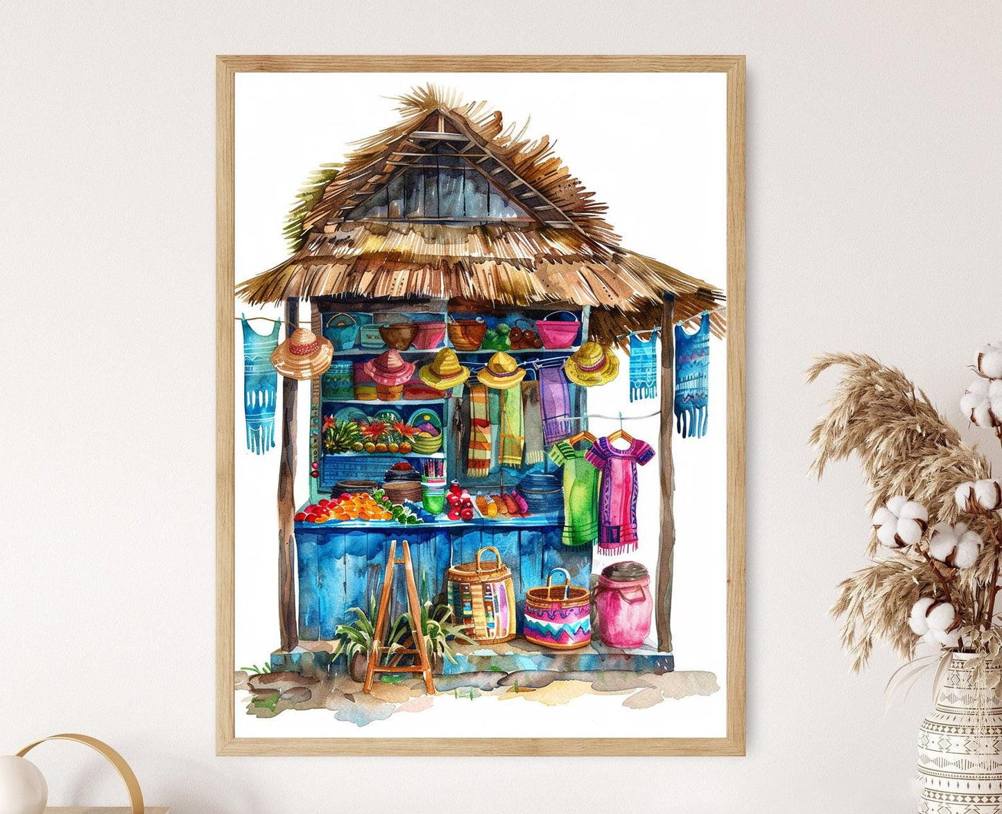 Affiche Souvenir Dominicaine – Poster Aquarelle Colorée