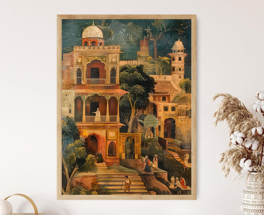 Affiche Époque Moghole – Poster Art en Acrylique Fait Main sur Toile