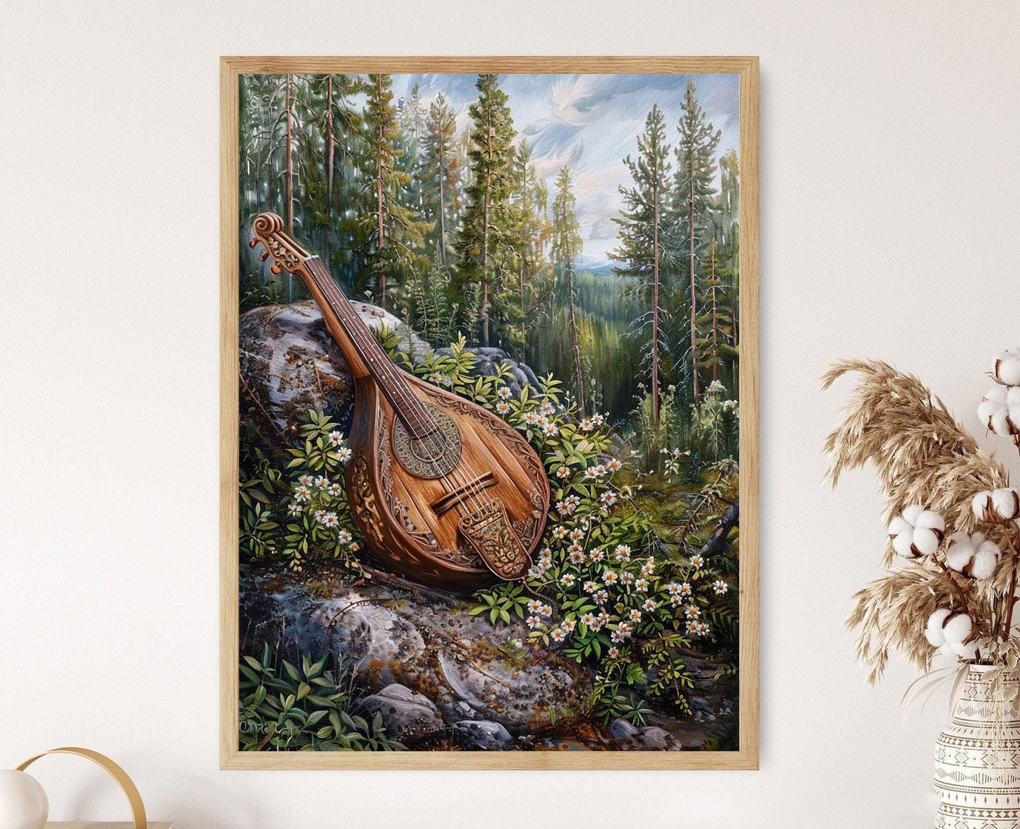 Affiche Kantele Finnois – Poster Art de la Musique Folk