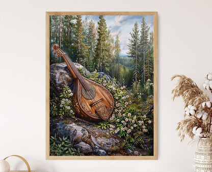 Affiche Kantele Finnois – Poster Art de la Musique Folk