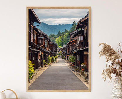 Affiche Takayama – Impression artistique des maisons en bois traditionnelles