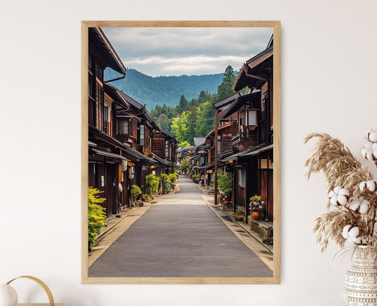 Affiche Takayama – Impression artistique des maisons en bois traditionnelles
