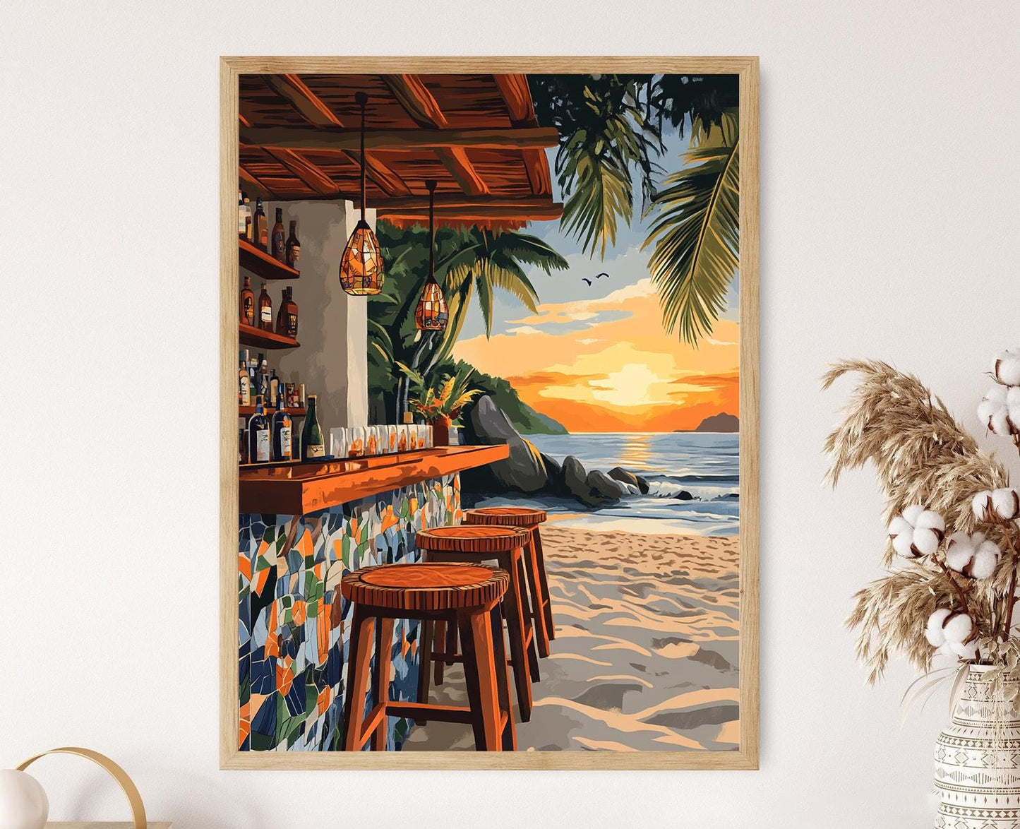 Affiche Plage Praia do Forte – Poster Décor Coucher de Soleil Brésilien