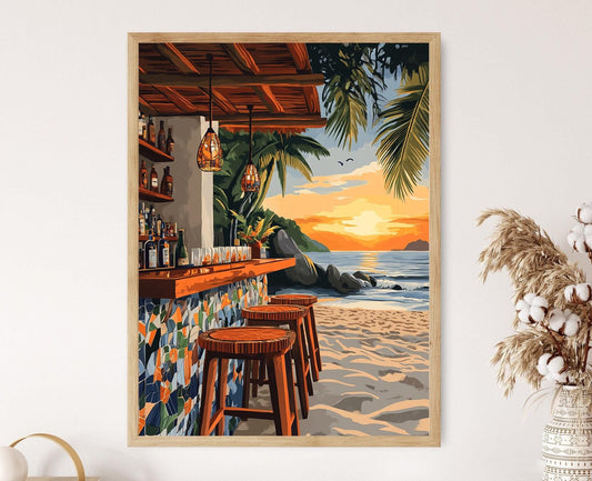 Affiche Plage Praia do Forte – Poster Décor Coucher de Soleil Brésilien