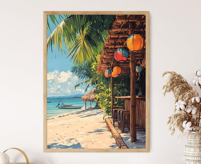Affiche Bocas del Toro – Poster Bar de Plage, Vie d'Île à Panama