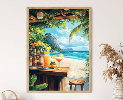 Affiche Bar de Copacabana – Impression artistique ambiance Rio