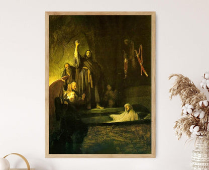 Affiche La Résurrection de Lazare – Poster Rembrandt 1630 Art Élevé