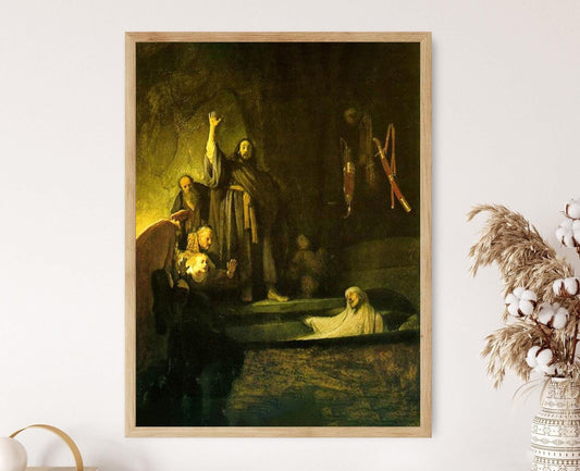 Affiche La Résurrection de Lazare – Poster Rembrandt 1630 Art Élevé