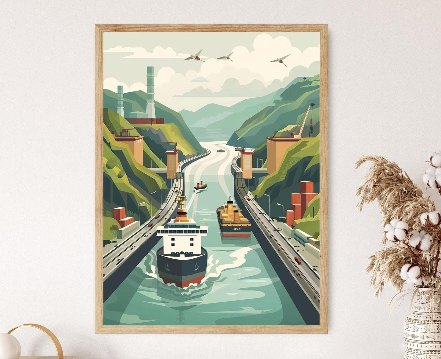 Affiche Canal de Panama – Impression artistique des écluses emblématiques